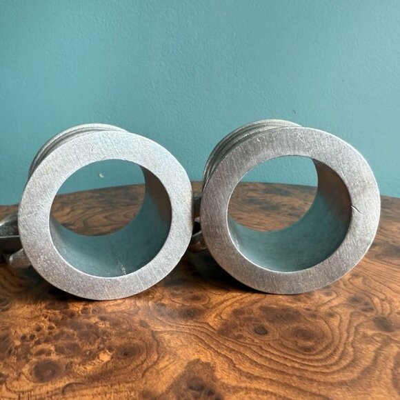 Vintage Wilton RWP Pewter Glass Mug Holder Set of 2 - Picture 8 of 11